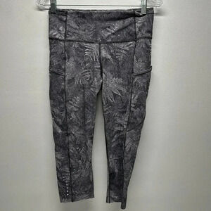 Lululemon Fast & Free Crop Cropped Leggings 19" Kindred Spirit Alpine White 8